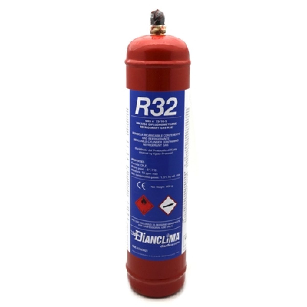 Dianclima cylindre rechargeable R32 gaz refrigerant 780 gr